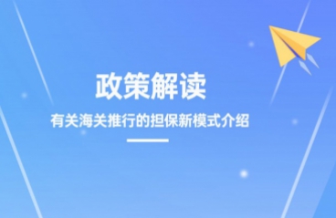 政策解读 |有关海关推行的税款担保新模式